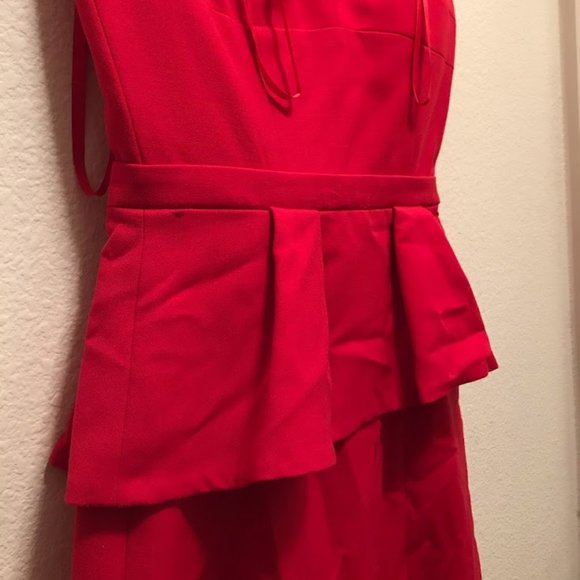 BCBGMAXAZRIA Women Red Pink Form-Fitting Dress Size 02 NEW - Picture 4 of 8